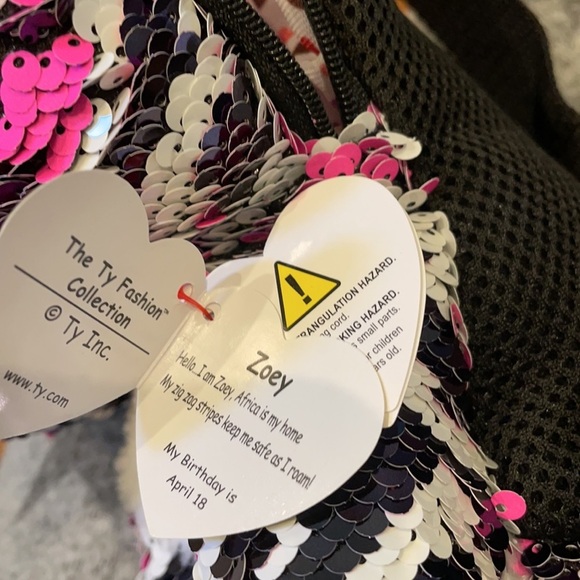 NWT Ty Beanie Boo Zebra backpack & matching slides - Picture 9 of 9